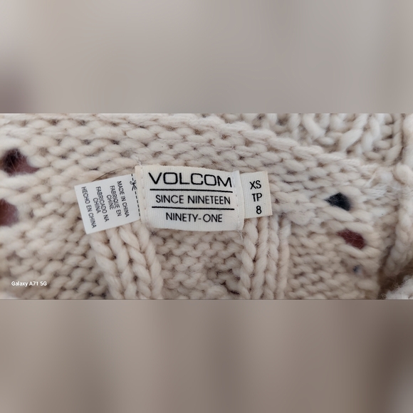 Volcom Beige Knit Cowneck Sweater - Picture 5 of 7